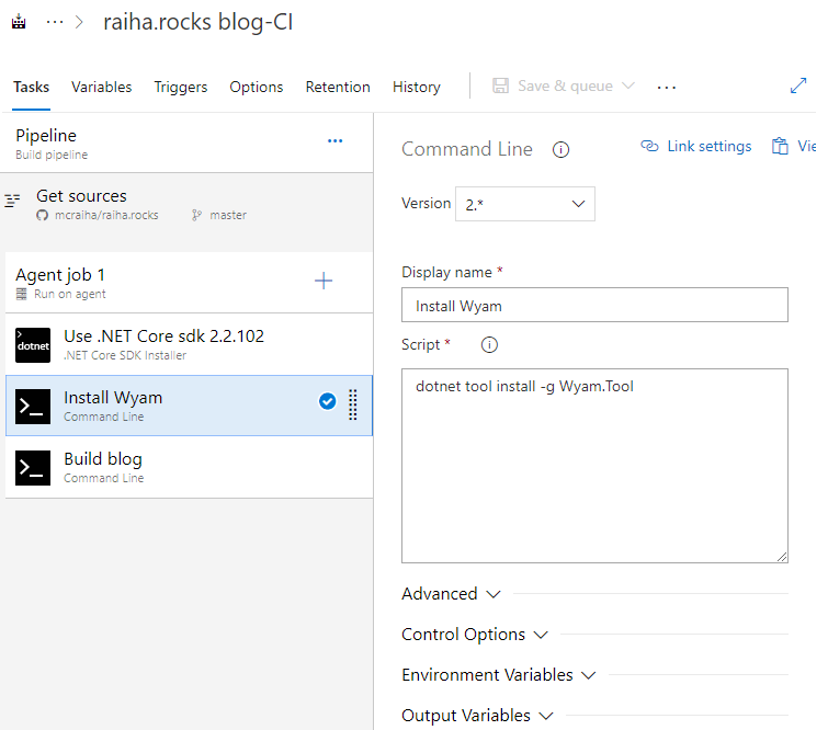Azure DevOps ja Wyamin asentaminen