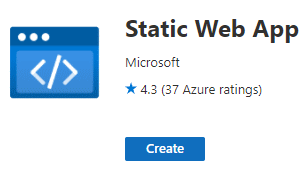 Azure Static Web Apps Create