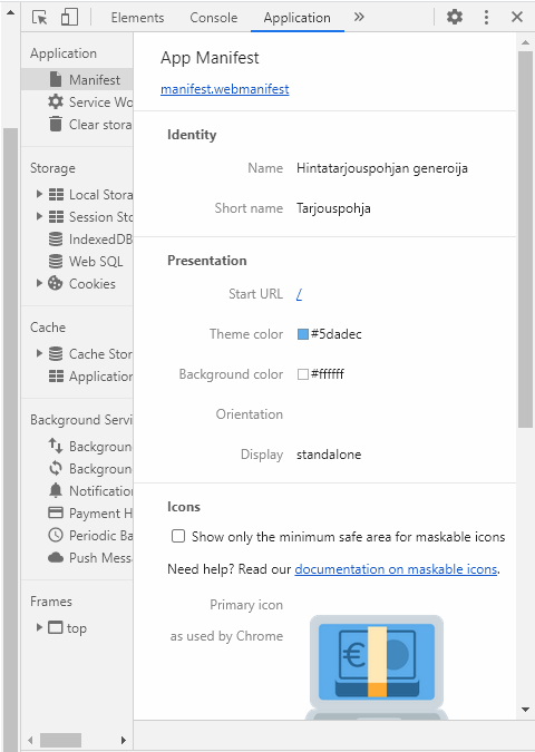 Chrome Application Manifest