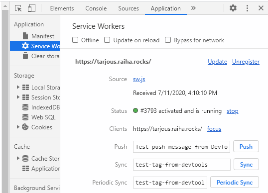 Chrome Application Service Worker