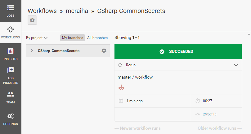 CircleCI ja Succeeded