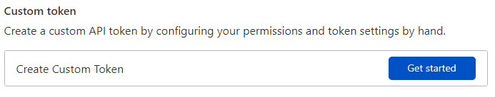 CloudFlare Custom Token