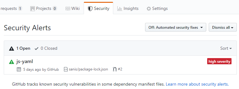 GitHub ja Security-osio
