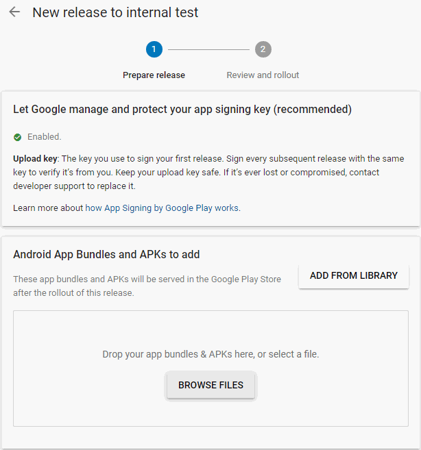 Google Play internal test APK valinta
