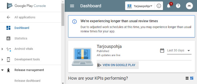 Google Play Dashboard