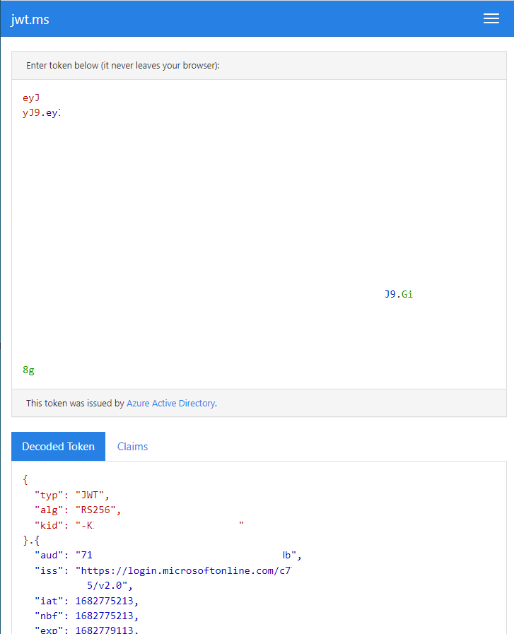 App registration redirect URI