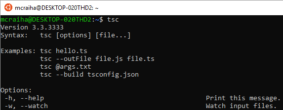 Typescript at WSL